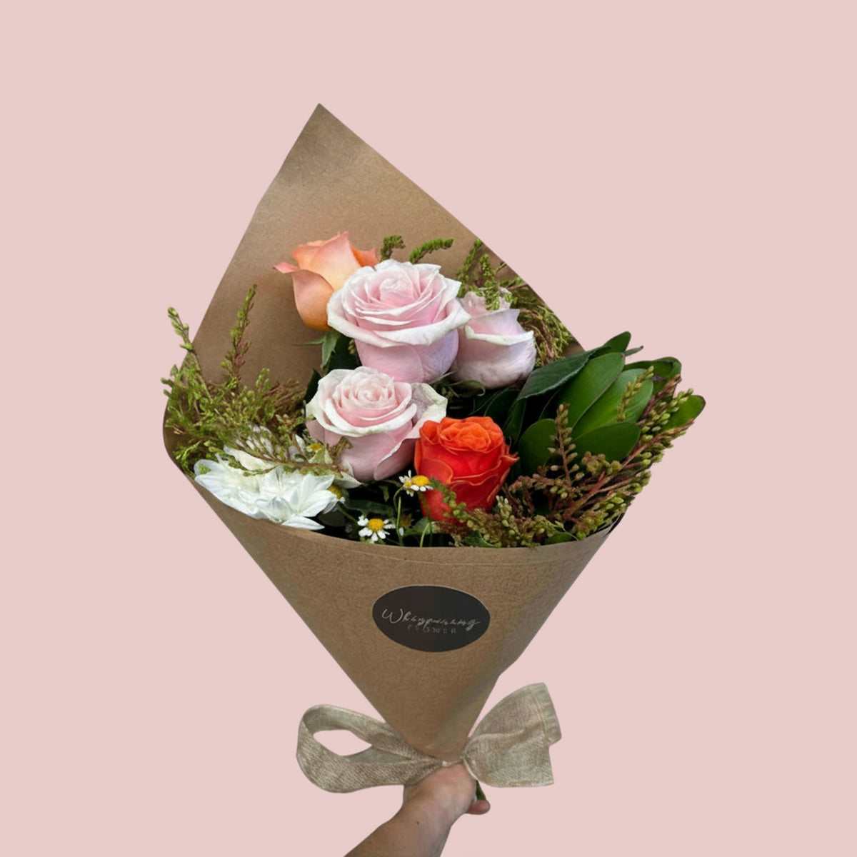 Pink Bouquet flowers - Whispering Flower, flower delivery Auckland
